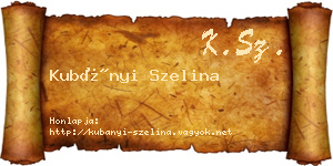 Kubányi Szelina névjegykártya